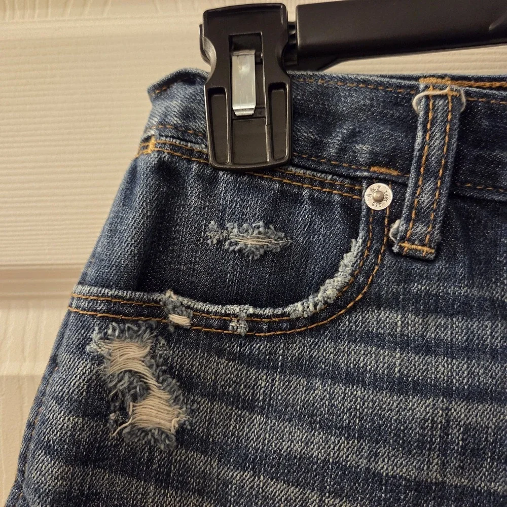 Abercrombie Fitch Jean Festival Shorts‎ sz 0/25 Distressed dark wash high rise